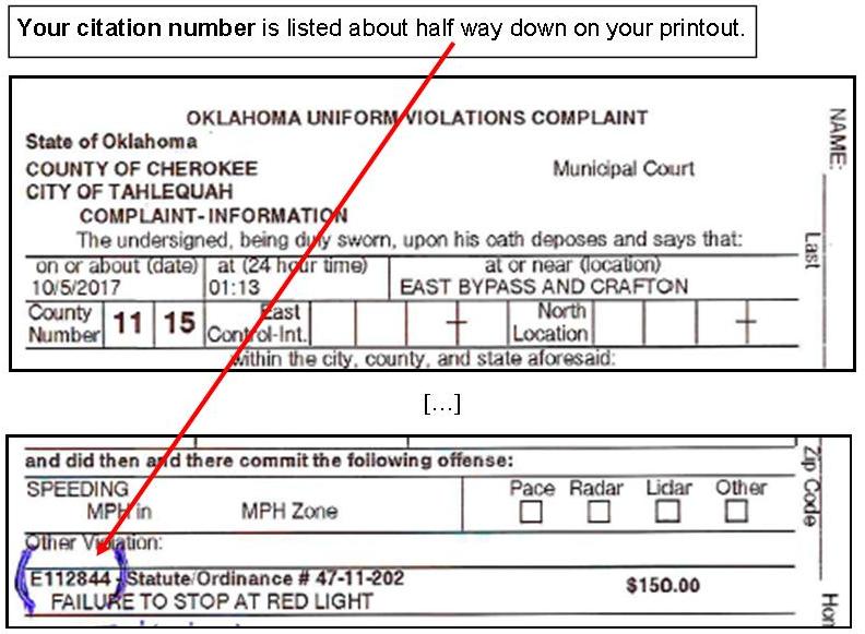 Citation Number On Ticket Arizona
